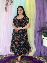 Floral printed chiffon midi